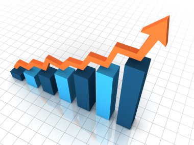 yükselen iş grafik kavramı 3d çizim