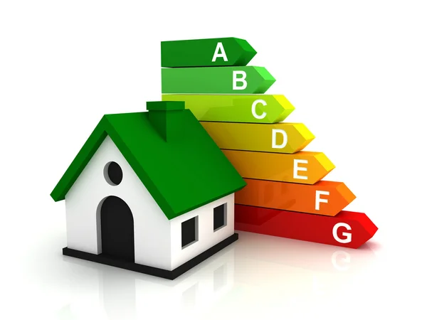 Energy efficiency bar chart 3d illustration — Stock Photo, Image