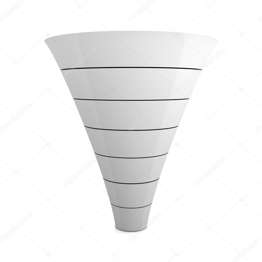 seperating funnel graph concept  3d illustration