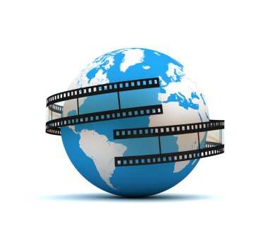 Çevre film kavramı 3d illüstrasyon Küre