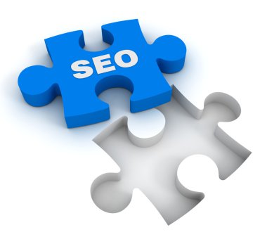 SEO bulmaca kavramı 3d çizim