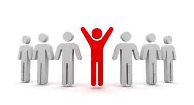 kalabalık kavramı 3d çizim üzerinden dışarı ayakta