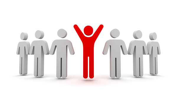 standing out from the crowd concept  3d illustration