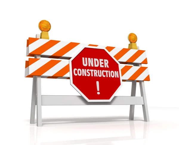 Under construction barrier 3d illustration — Stock Photo, Image