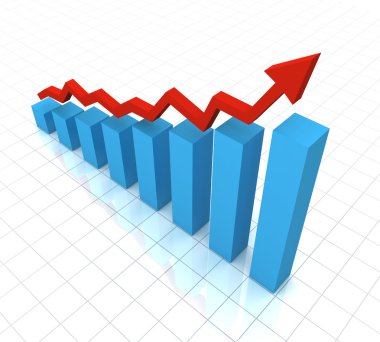 yükselen iş grafik kavramı 3d çizim