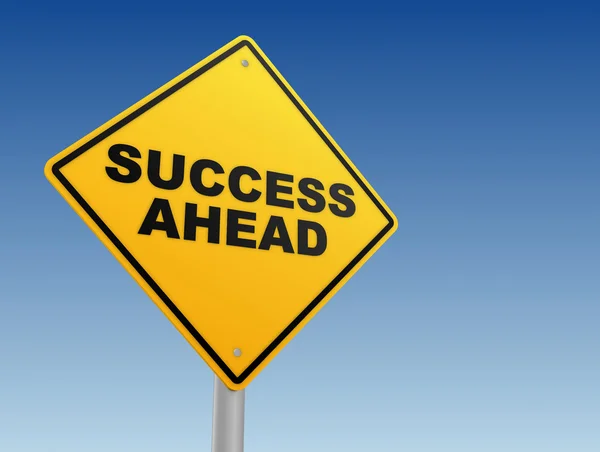 Success ahead road sign concept 3d illustration — Stock Photo, Image