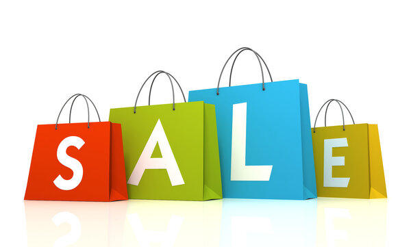 продажа сумки 3d иллюстрация
