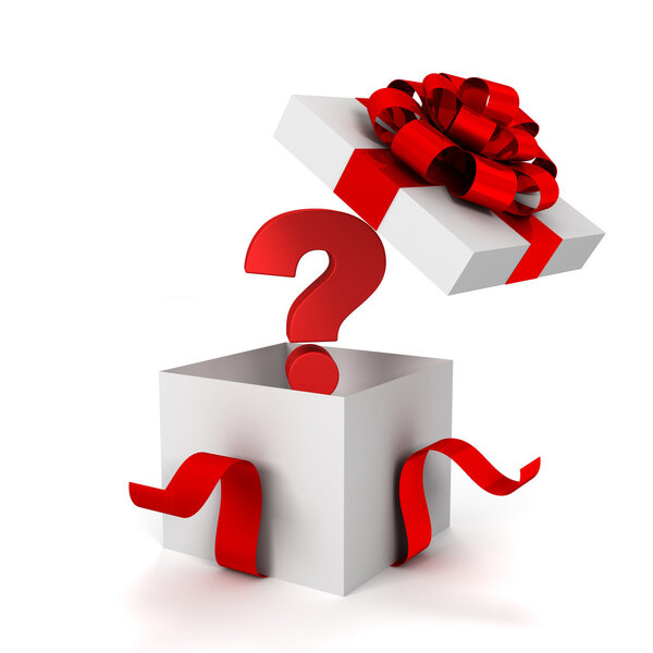 вопрос подарочная коробка 3d иллюстрация
