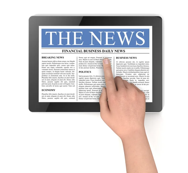 Tablet news — Stock Photo, Image