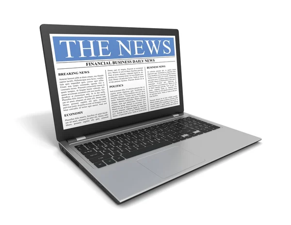 News on laptop — Stock Photo, Image