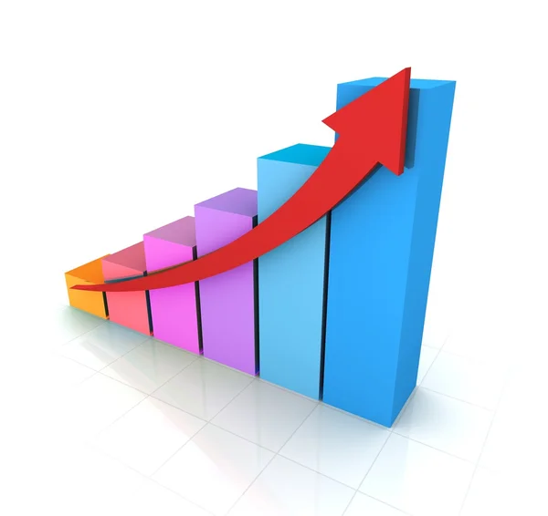 Növekvő üzleti grafikon — Stock Fotó