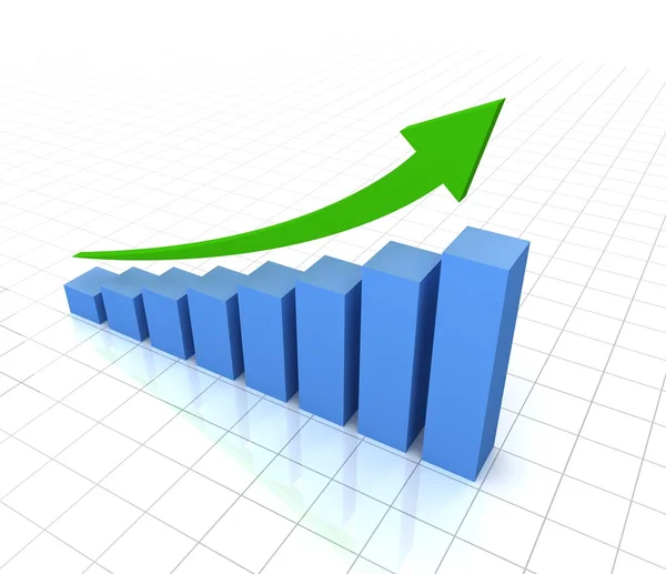 Stigande business diagram — Stockfoto