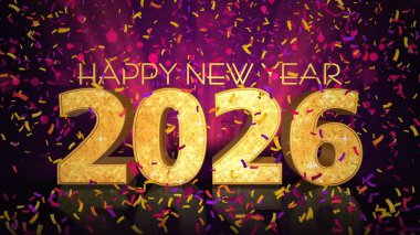 Mutlu yeni yıl kutlaması renkli illüstrasyon