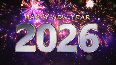 Mutlu yeni yıl kutlaması renkli illüstrasyon