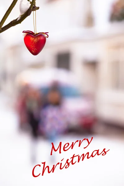 Christmas Heart Street Scene — Stock Photo, Image