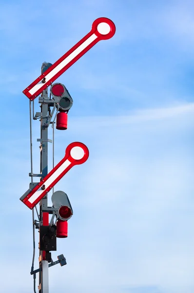 La señal del tren de salida muestra Go-Ahead —  Fotos de Stock