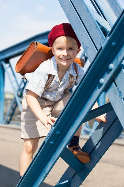 Cute French Schoolboy — Stock Photo, Image