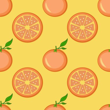 Turuncu desen ve sarı arka planda dilimler.