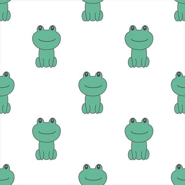Un modello di rane verdi su uno sfondo bianco — Vettoriale Stock