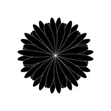 Açık arkaplanda beyaz çizgili siyah çiçek