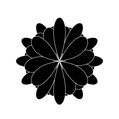 Beyaz arka planda uzun yapraklı siyah çiçek.