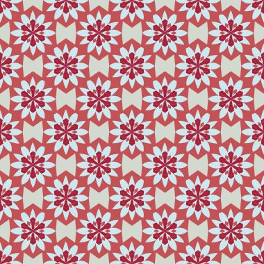 Tekstil veya ambalaj tasarımı için sarı zemin üzerinde kırmızı ve beyaz çiçek