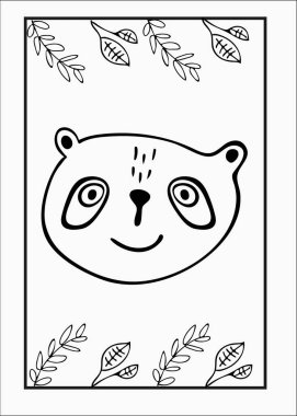 Siyah beyaz resim ve şirin panda.