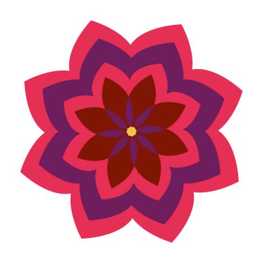 Beyaz arkaplanda parlak kırmızı-mor çiçek