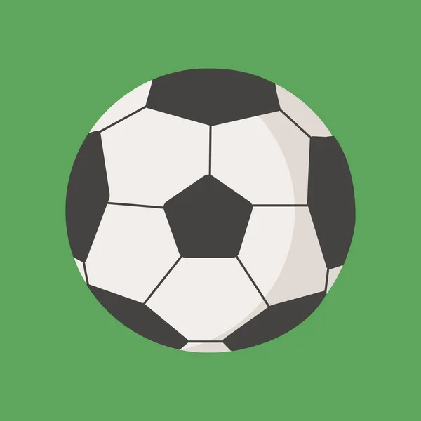 Pelota de fútbol como deporte sobre un fondo verde para diseño web o impresión — Vector de stock