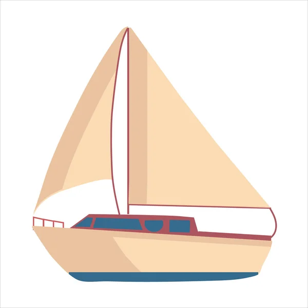 Velero beige como deporte sobre fondo blanco para su uso en diseño web — Vector de stock