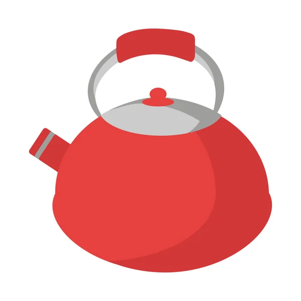 Красный чайник для использования в веб-дизайн или в качестве печати — стоковый вектор