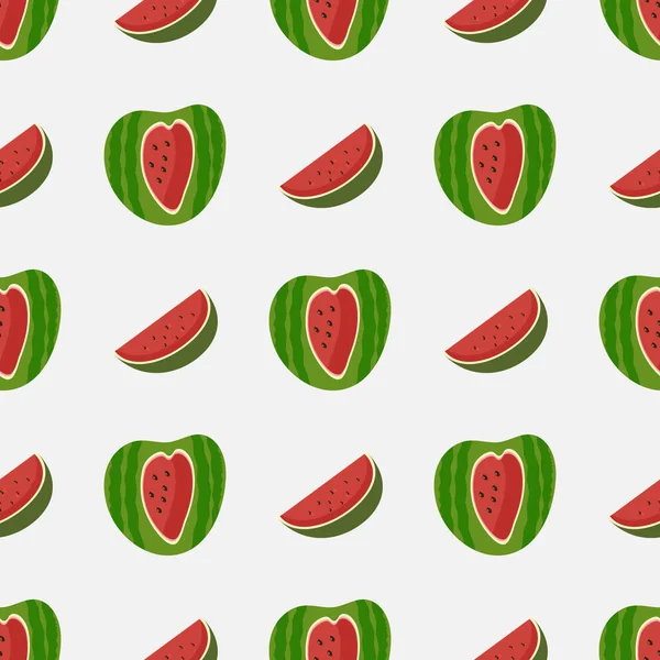 Wassermelonenmuster auf hellem Hintergrund zur Verwendung in Textilien oder Verpackungen — Stockvektor