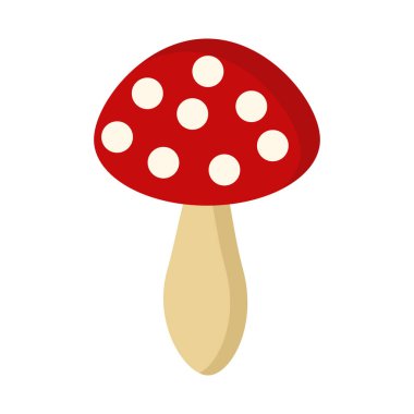 Web tasarımı veya yazdırma için beyaz arkaplanda renkli sinek agariği