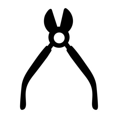 Web tasarımı veya Clipart 'ta kullanmak için beyaz arkaplan üzerinde siluet şeklinde pense