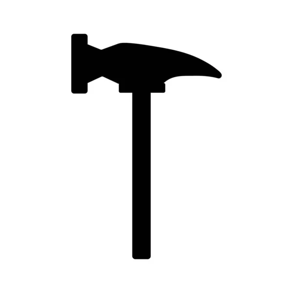 Hammer in silhouette view on a white background for use in web design or clip art — Stock Vector