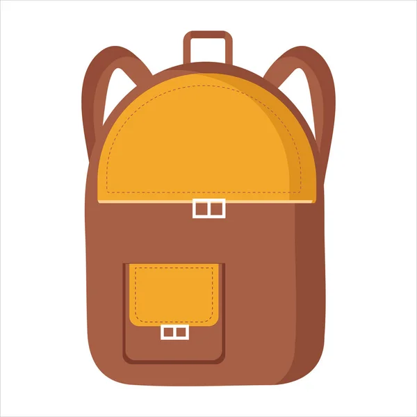 Imagen aislada vectorial de una mochila escolar sobre un fondo blanco para su uso en clip art o diseño web — Vector de stock