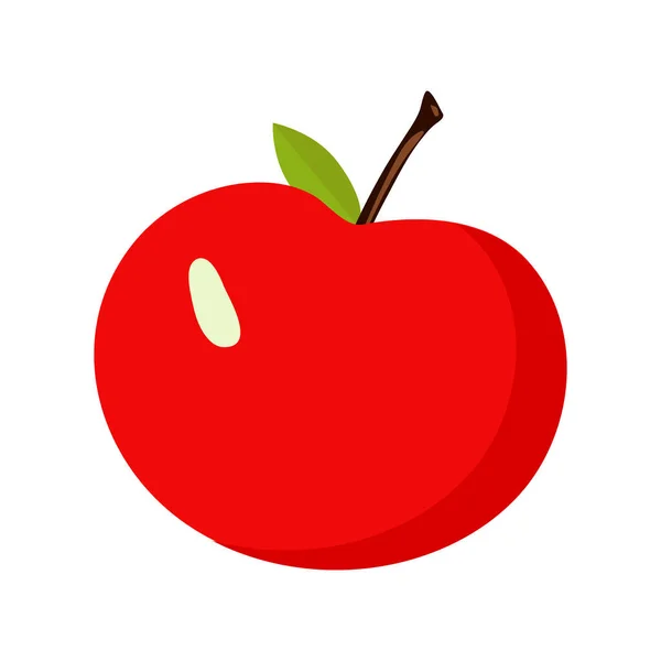 Piros ízletes alma fehér alapon, előfizetői vagy webdizájnban történő felhasználásra — Stock Vector