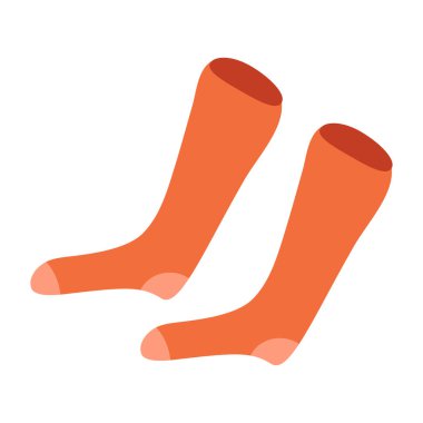 Web tasarımı veya clipart için beyaz arkaplanda turuncu çoraplar