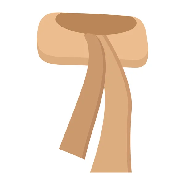 Бежевый шарф на белом фоне для веб-дизайна или клипарта — стоковый вектор