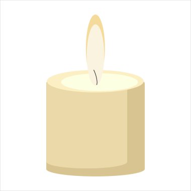 Clipart veya web tasarımında kullanmak için beyaz arkaplan üzerindeki mum