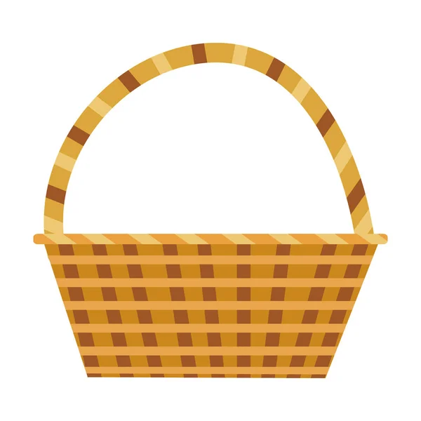 Wicker basket on a white background for use in clipart or web design — Stock Vector