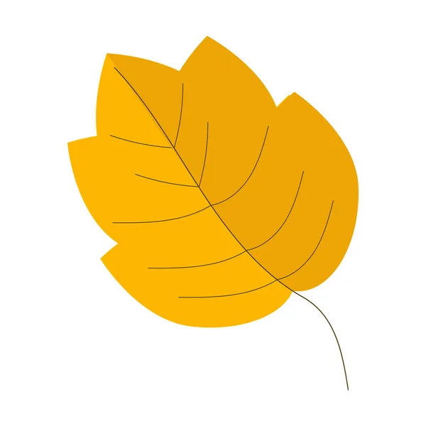 Folha amarela de outono para uso em clipart ou web design Vetores De Bancos De Imagens