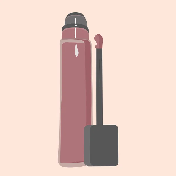 Lipgloss auf rosa Hintergrund für Cliparts oder Webdesign — Stockvektor