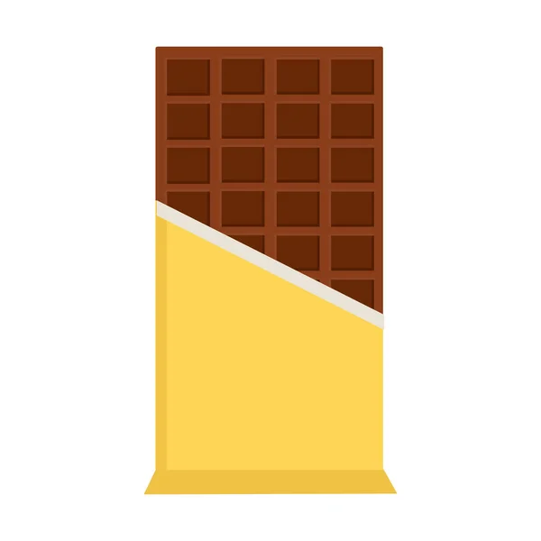 Una barra de chocolate en una envoltura sobre un fondo blanco para su uso en el diseño web o clipart — Vector de stock