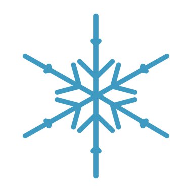 Clipart veya web tasarımında kullanmak için beyaz arkaplan üzerinde mavi renkli Noel kar taneleri