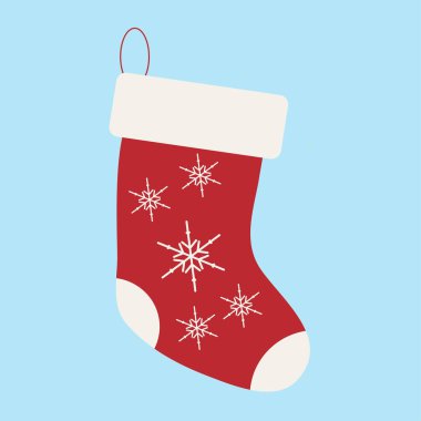 Web sitesi tasarımı veya klipte kullanmak için beyaz zemin üzerinde Noel kırmızı çorabı