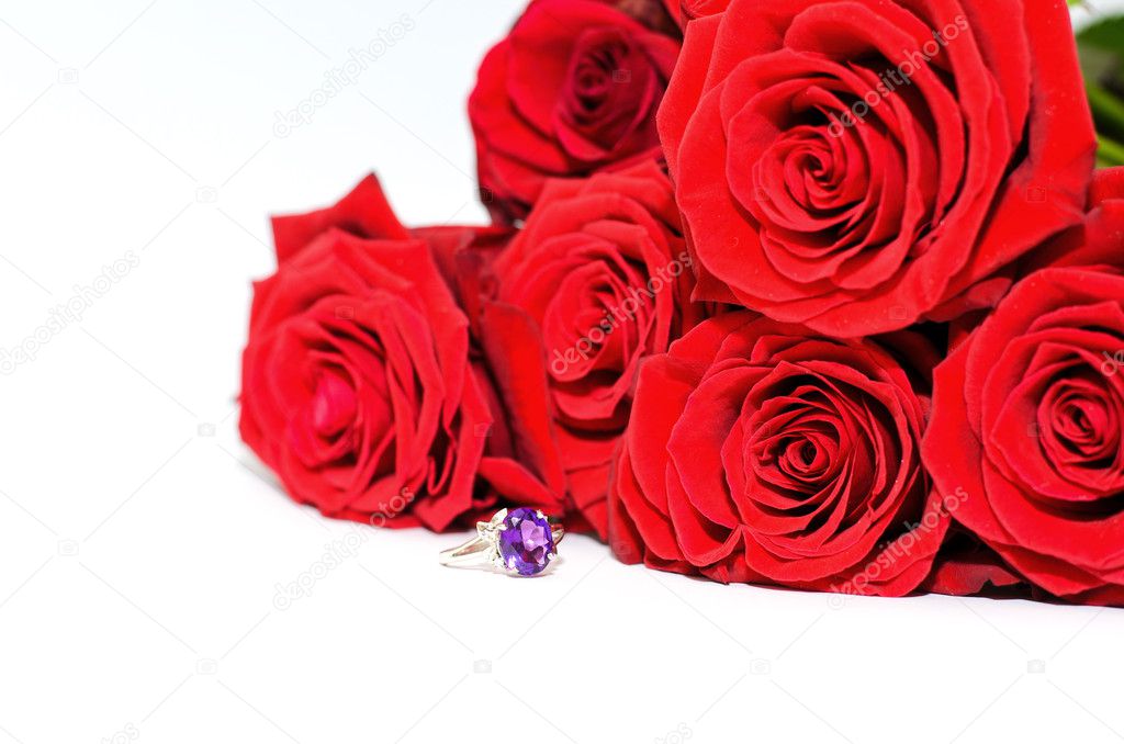 Red roses and a ring