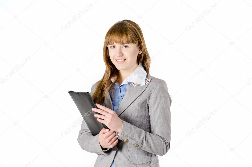 business woman with folder