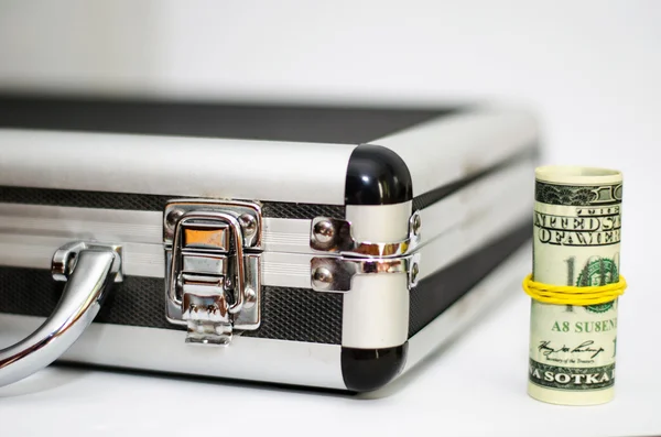 Suitcase with dollars — Stock Photo, Image