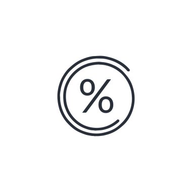 Yüzdeyi yuvarlıyorum. Beyaz arkaplanda izole edilmiş vektör doğrusal simgesi.